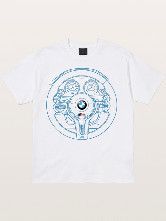 BMW M Vintage Steering Wheel Draft Cotton T-shirt
