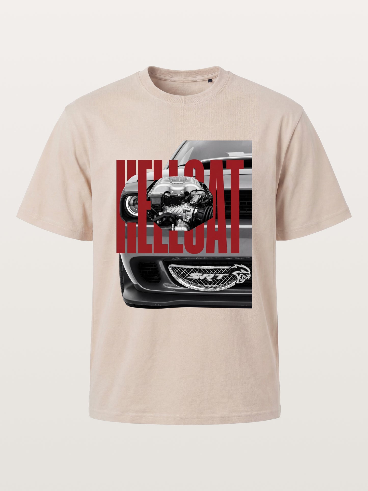 Hellcat Engine Overlay Art Cotton T-shirt