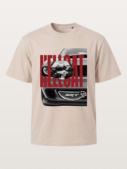 Hellcat Engine Overlay Art Cotton T-shirt