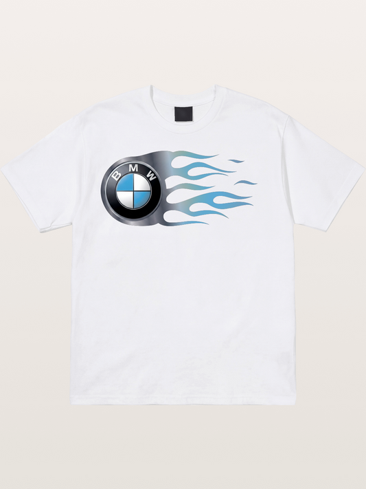 BMW Roundel With Blue Flame Cotton T-shirt