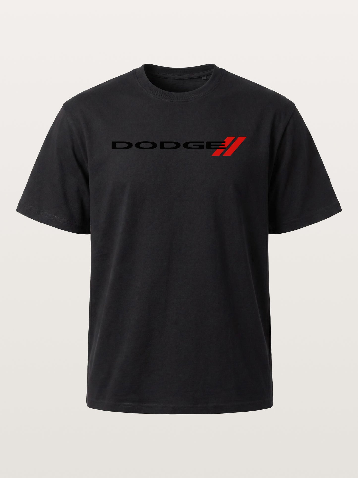 Dodge Red Strip Badge Print Cotton T-shirt