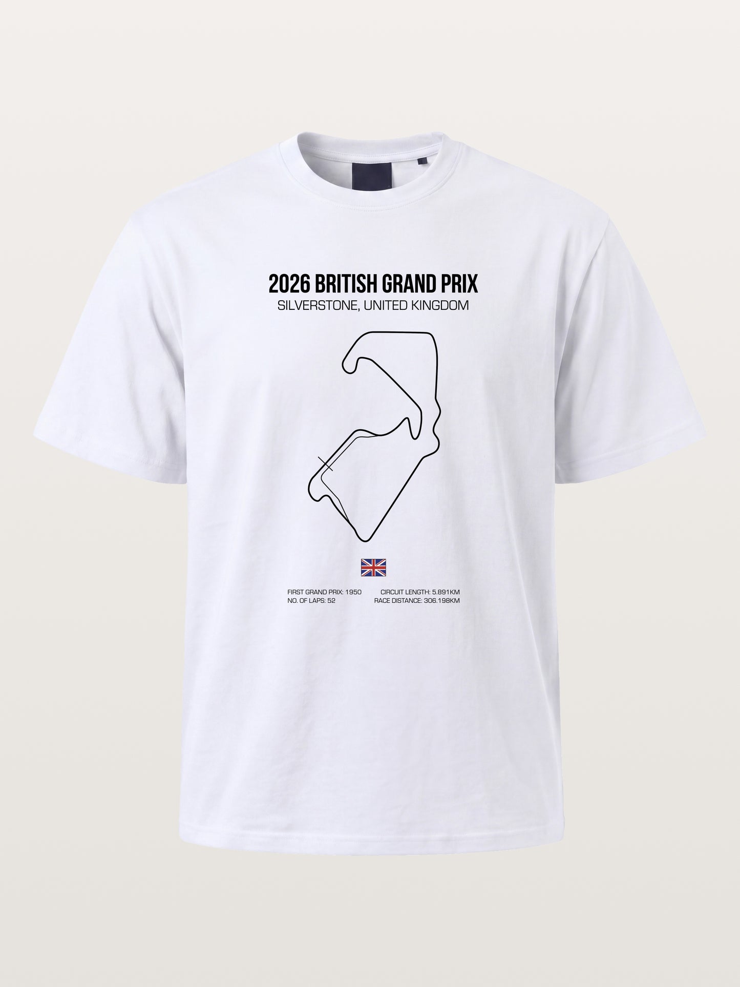 British Grand Prix Silverstone Track Outline Cotton T-shirt