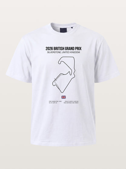 British Grand Prix Silverstone Track Outline Cotton T-shirt