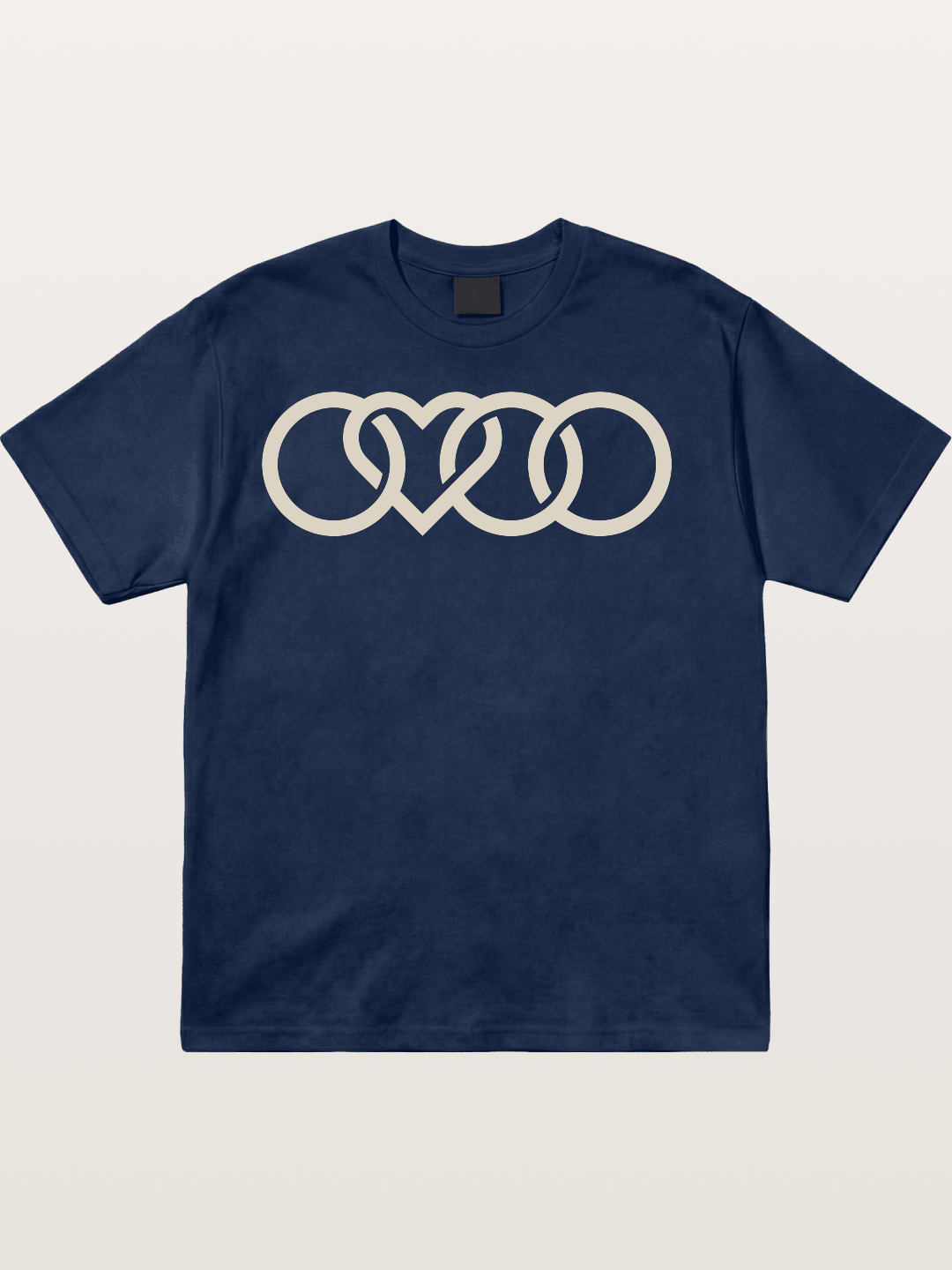 Audi Four Rings Heart Shape Cotton T-shirt