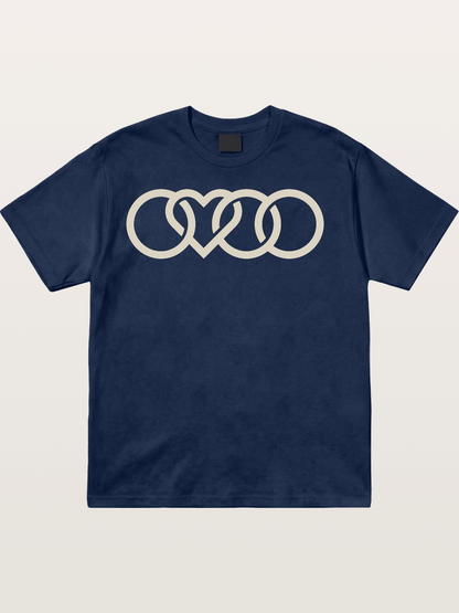 Audi Four Rings Heart Shape Cotton T-shirt