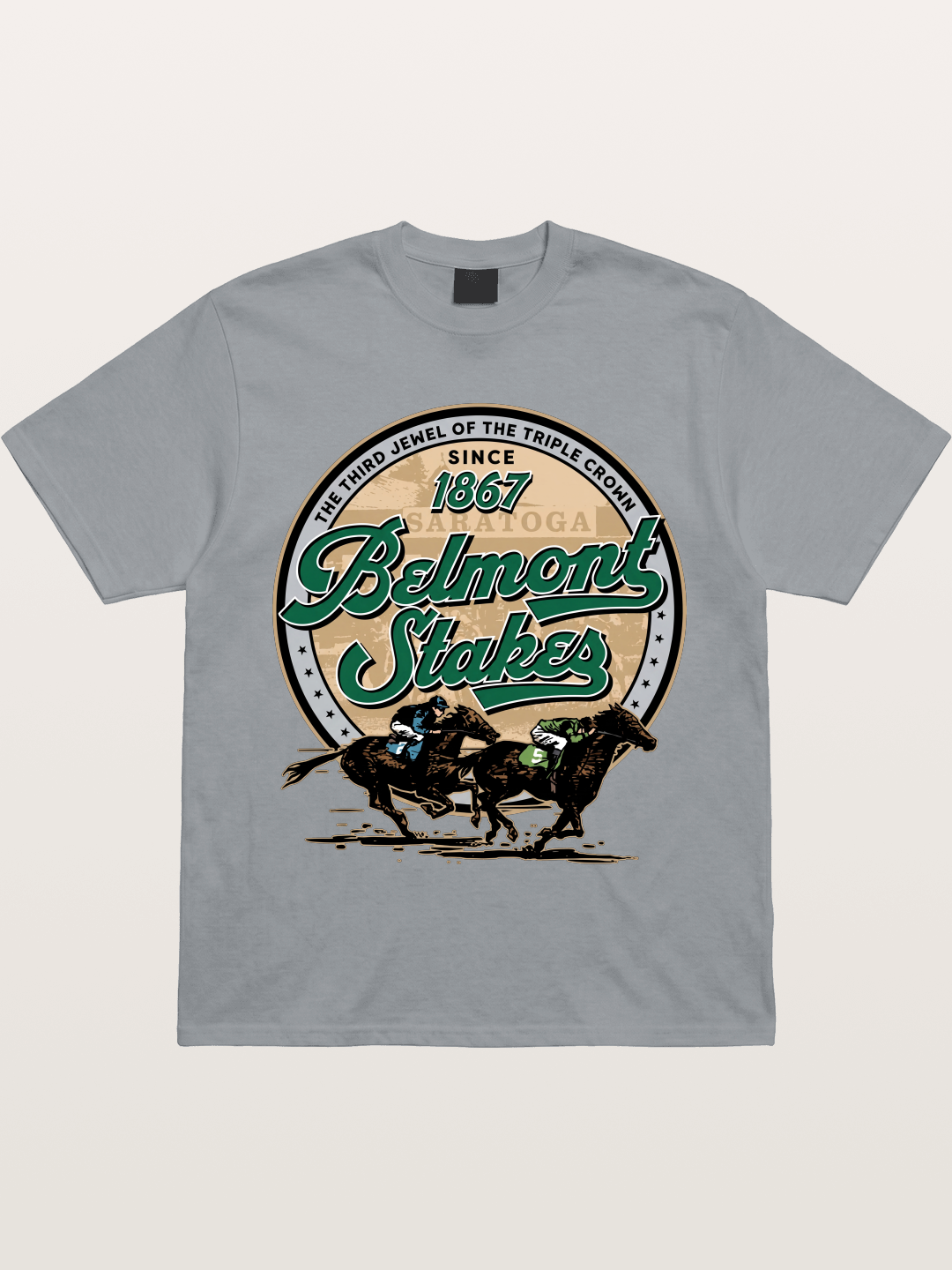 Belmont Stakes Two Horses Racing Gildan T-shirt