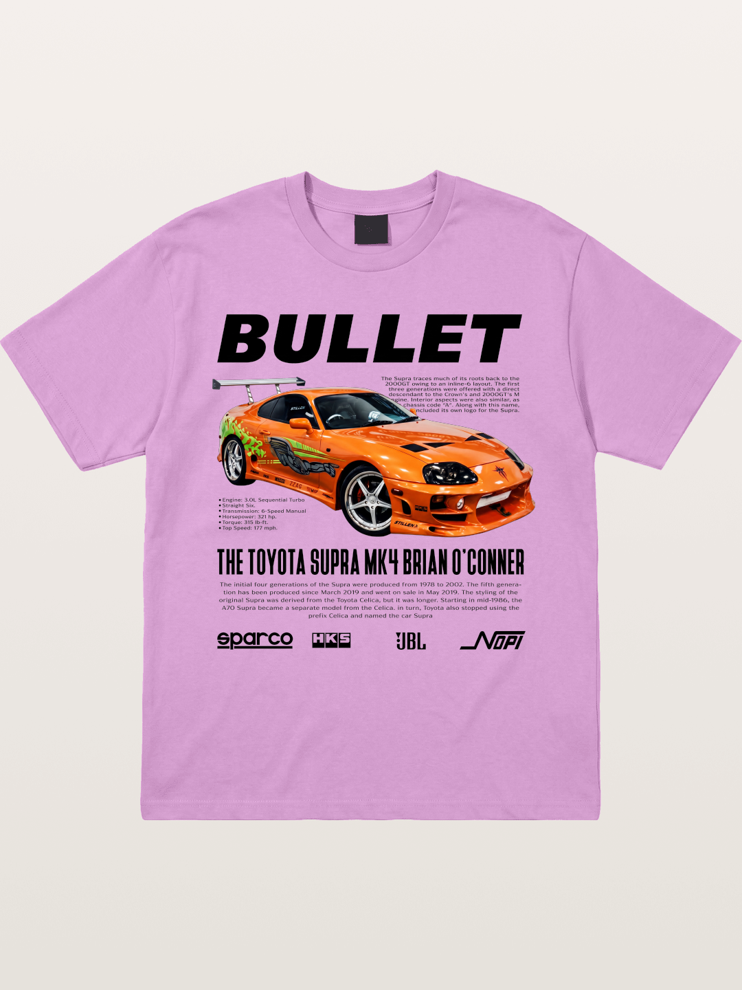 Toyota Supra Fast Furious Print Gildan T-shirt