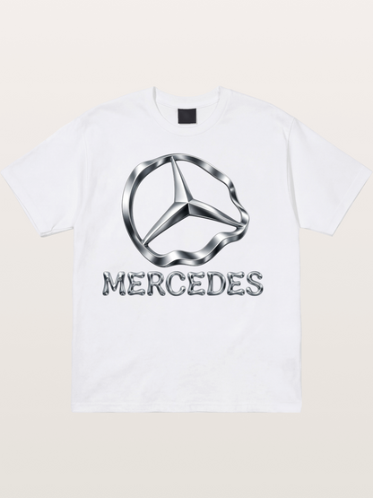 Mercedes Liquid Metal Logo Cotton T-shirt