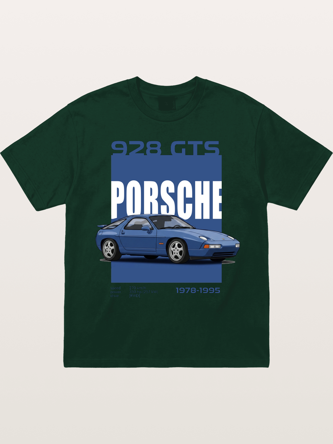 Porsche 928 GTS Blue Classic Gildan T-shirt
