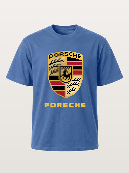 Pixel Mosaic Porsche Crest Emblem Gildan T-shirt