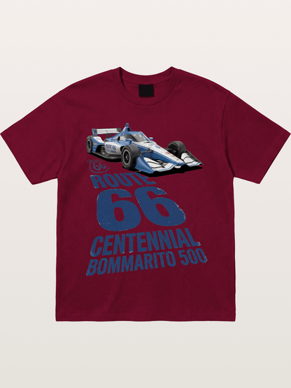 Blue IndyCar Route66 Print Gildan T-shirt