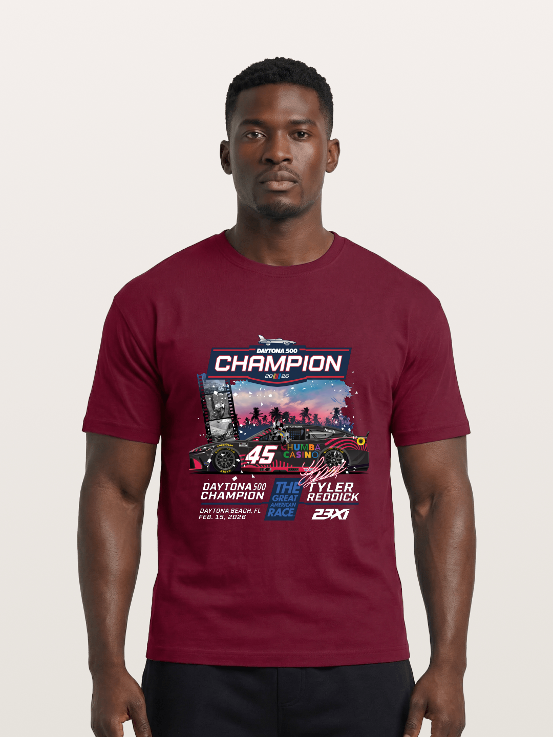 Tyler Reddick 45 Champion Car Art Gildan T-shirt
