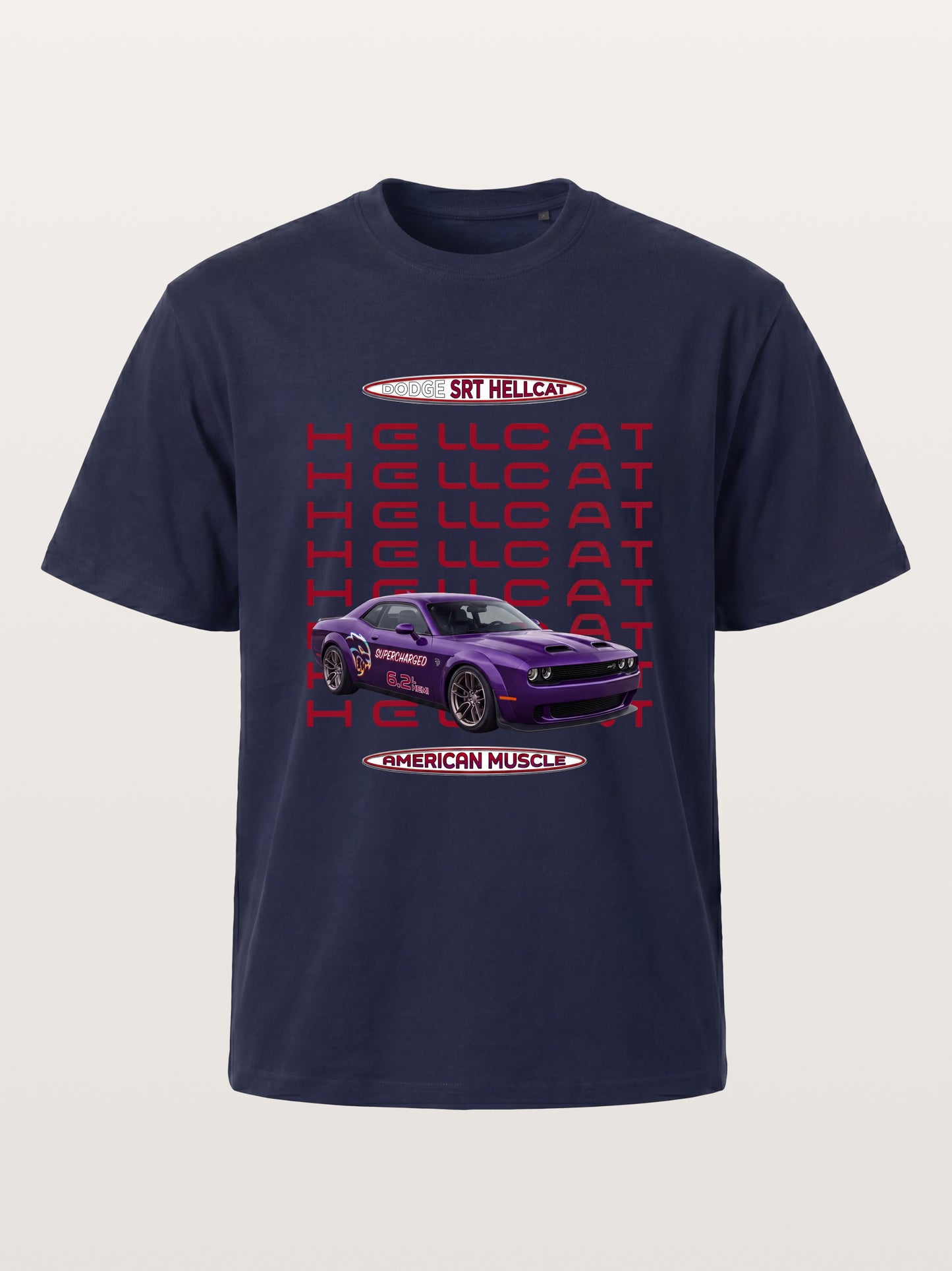 Purple Hellcat Repeat Font Card Gildan T-shirt