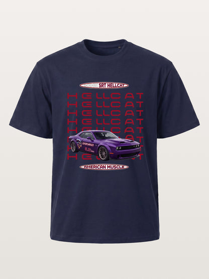 Purple Hellcat Repeat Font Card Gildan T-shirt