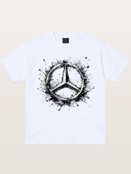 Mercedes Ink Wash Logo Art Gildan T-shirt