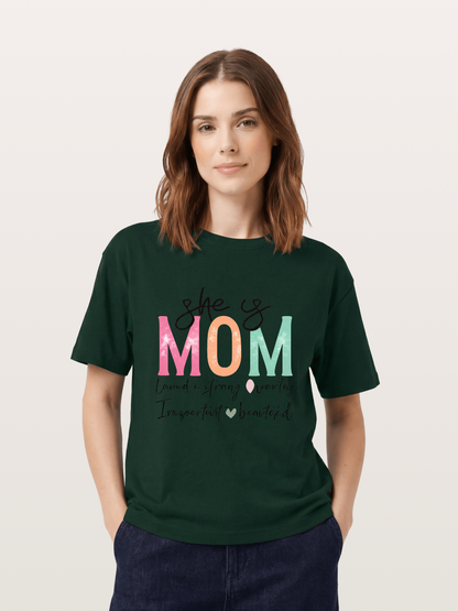 She is Mom Boho Pastel Print Gildan T-shirt