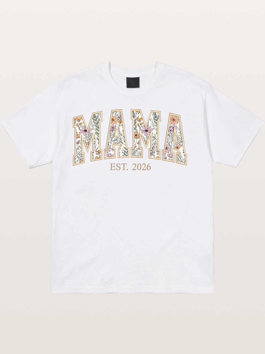 Floral Mama Est 2026 Design Cotton T-shirt