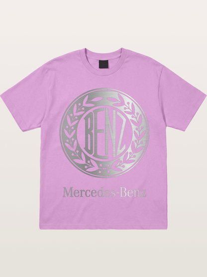 Benz Retro Lettermark Silver Texture Gildan T-shirt