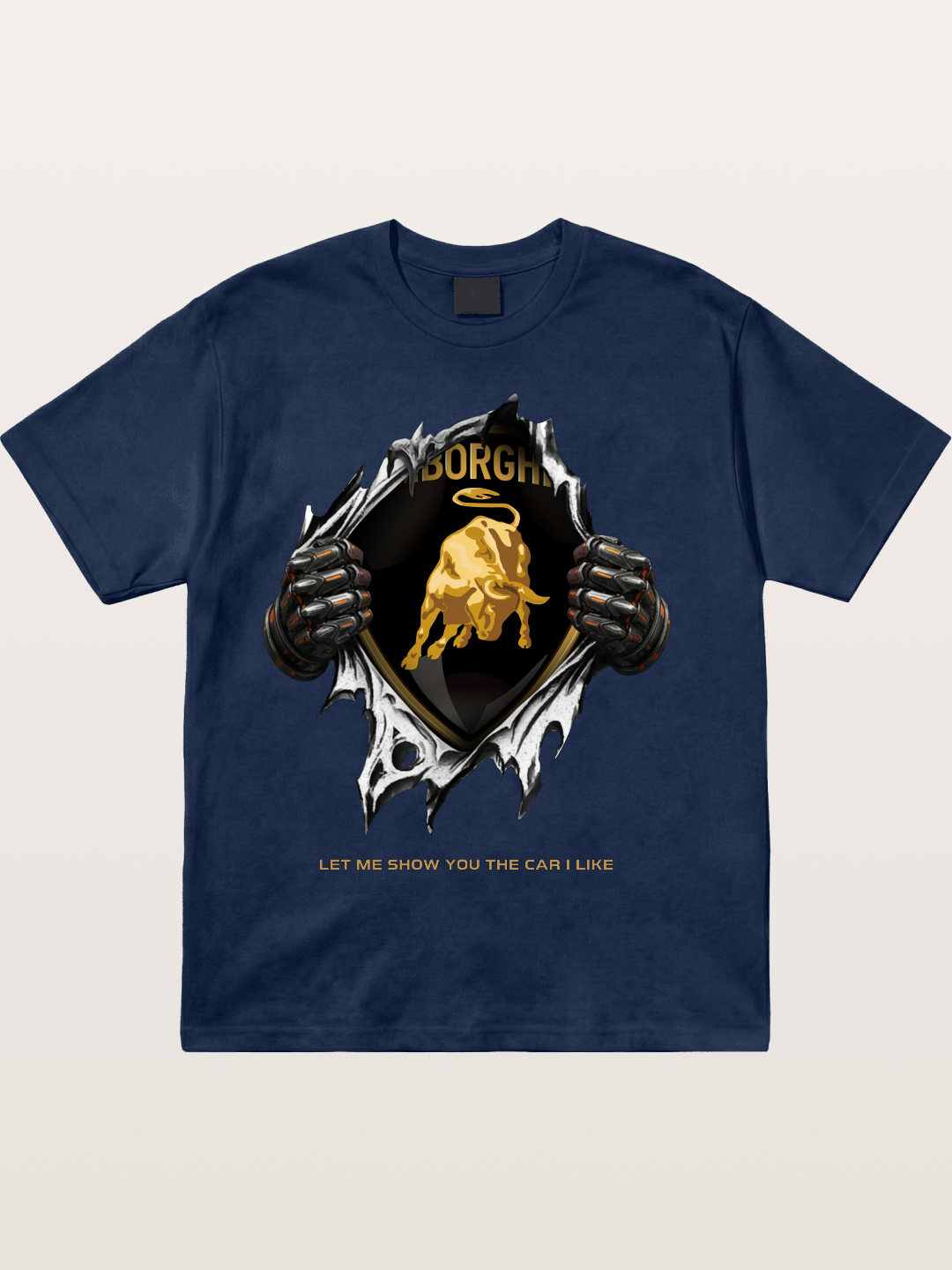 Lamborghini Bull Crest Tear Through Cotton T-shirt