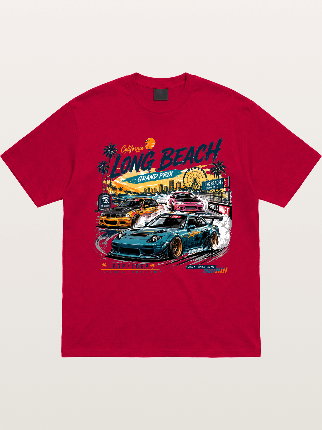 Long Beach Drift Racing Art Gildan T-shirt