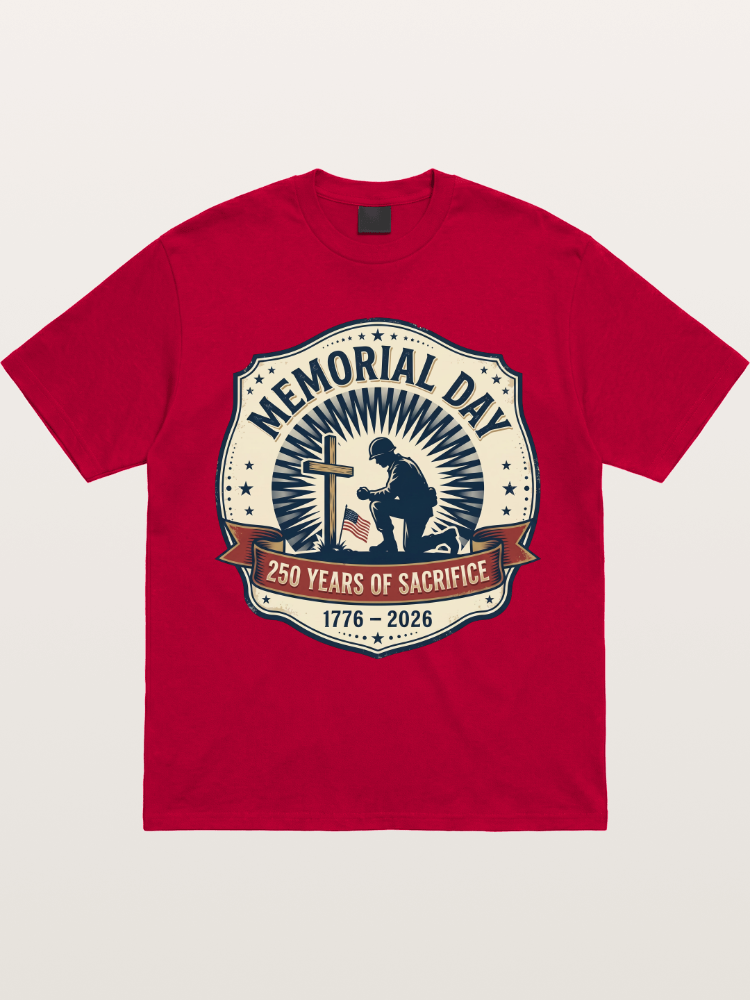 Memorial Day Vintage Sacrifice Badge Gildan T-shirt