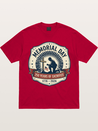 Memorial Day Vintage Sacrifice Badge Gildan T-shirt