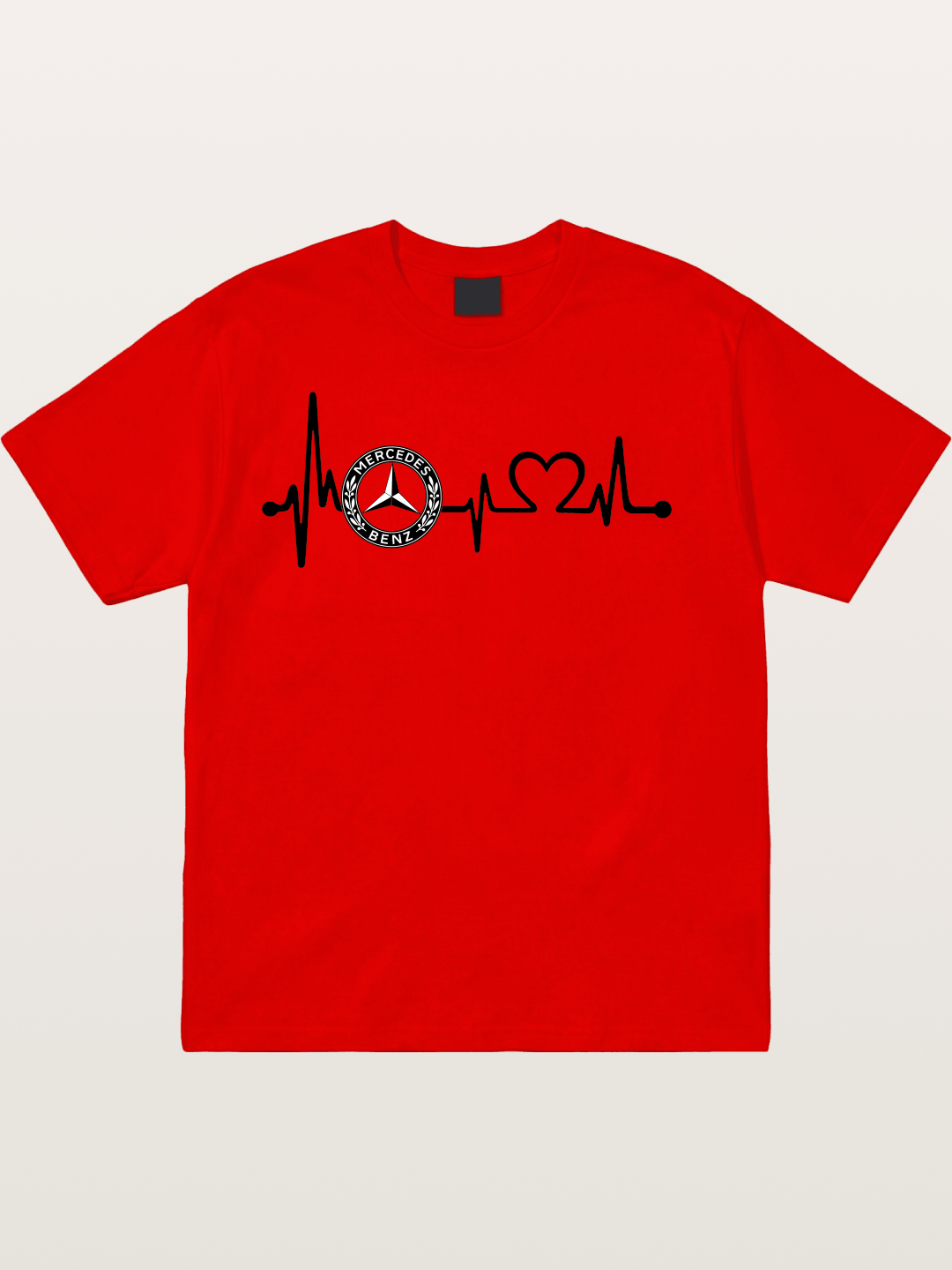 Mercedes Heartbeat Logo Art Cotton T-shirt