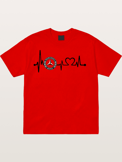 Mercedes Heartbeat Logo Art Cotton T-shirt