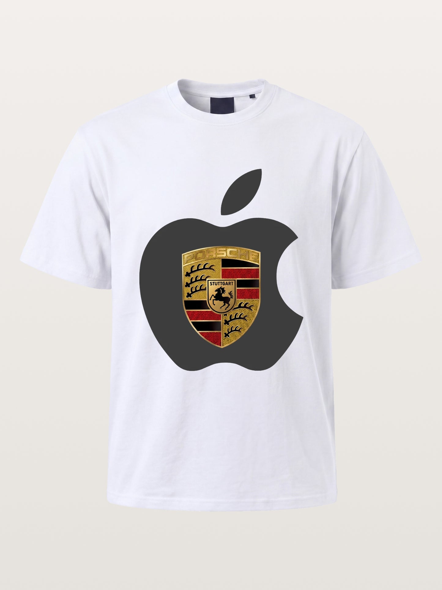 Porsche Crest Inside Apple Outline Cotton T-shirt