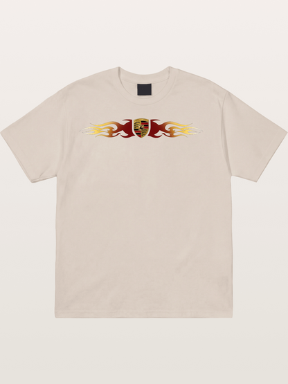 Porsche Crest Flame Stripe Cotton T-shirt