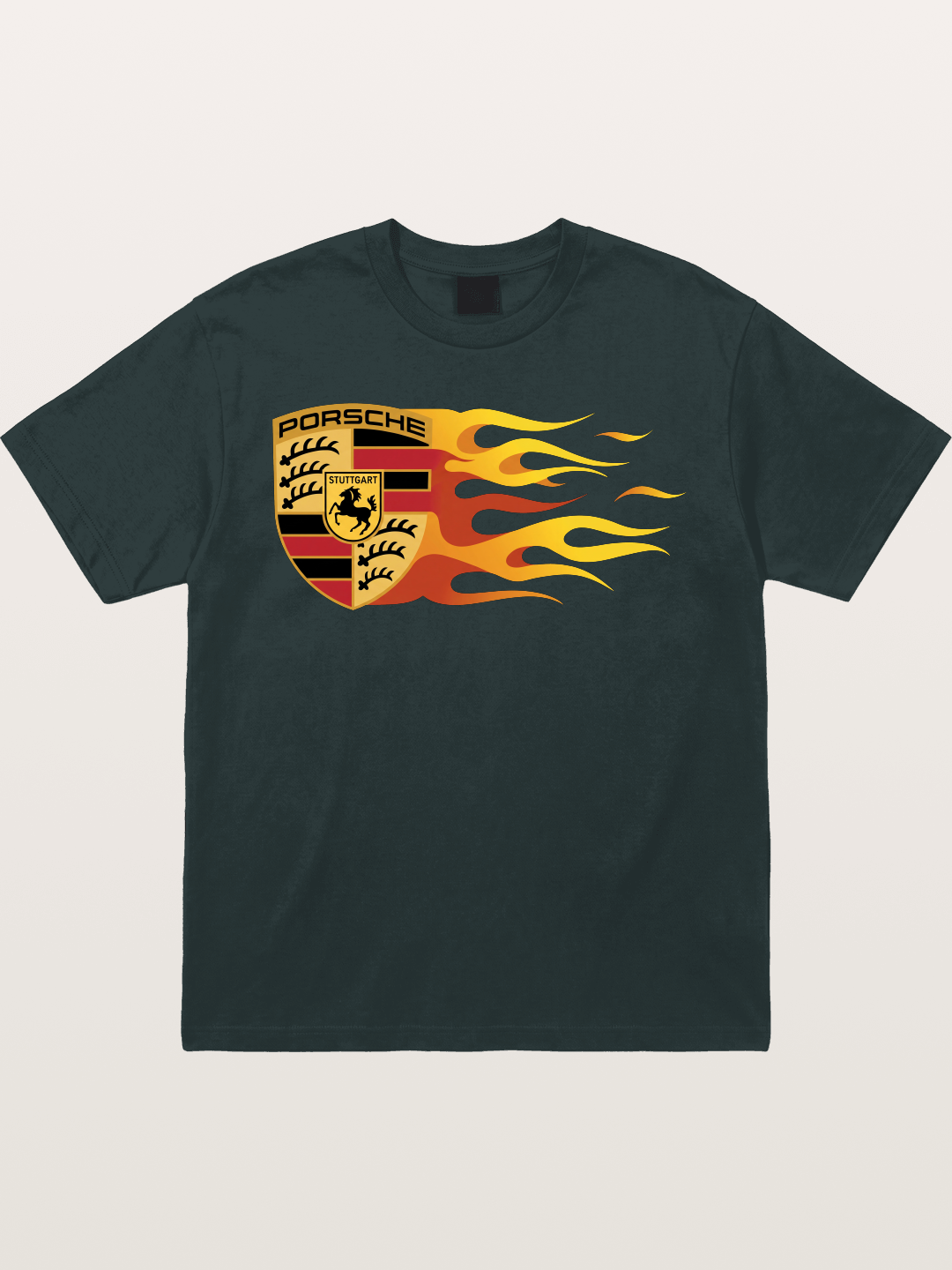 Porsche Crest With Flame Accents Gildan T-shirt