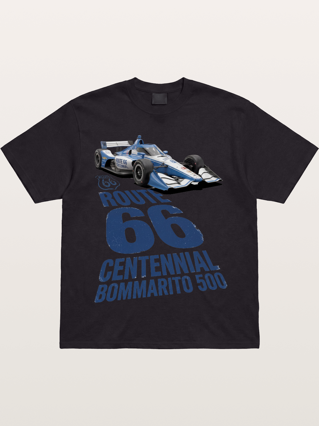 Blue IndyCar Route66 Print Gildan T-shirt