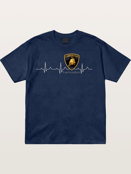 Lamborghini Heartbeat ECG Line Cotton T-shirt