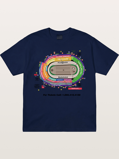 NASCAR Track Seating Map Art Print Gildan T-shirt