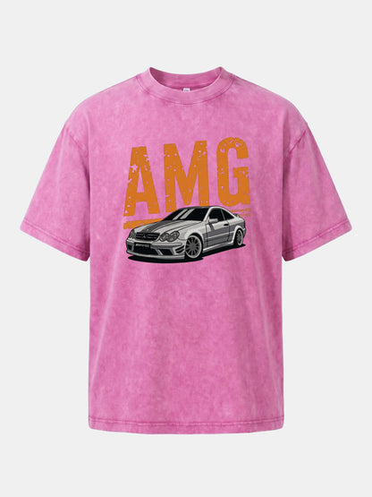 Vintage AMG CLK Coupe Distressed Font Washed T-shirt