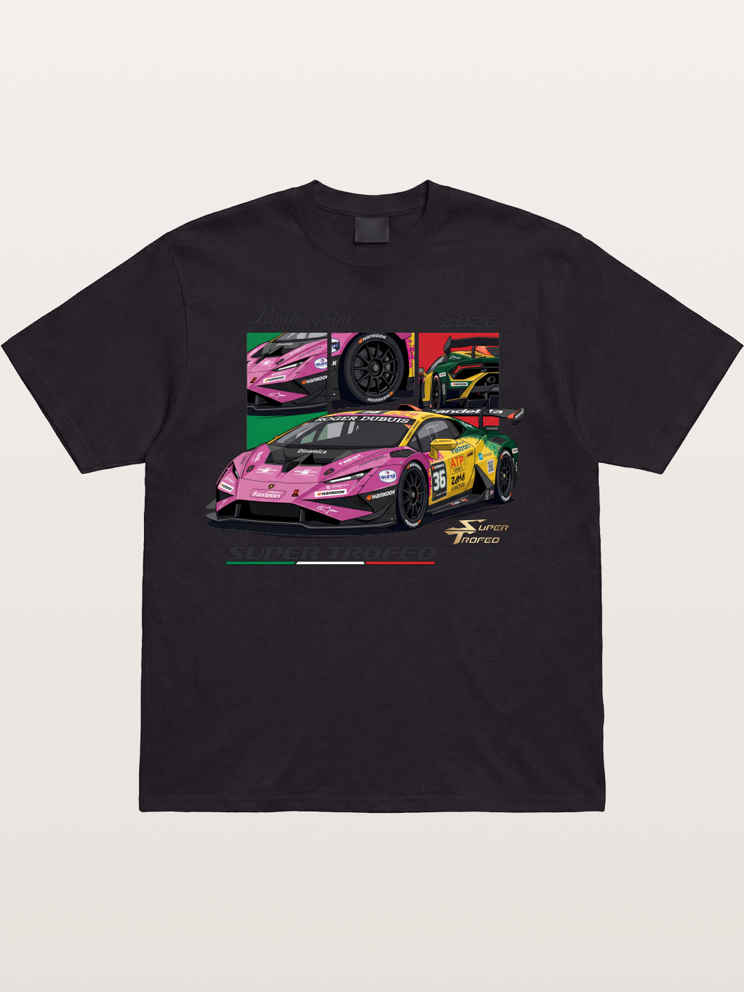 Lamborghini Huracan Pink Yellow Livery Cotton T-shirt