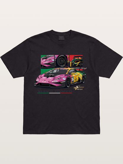 Lamborghini Huracan Pink Yellow Livery Cotton T-shirt