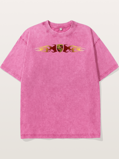 Porsche Crest Flame Stripe Washed T-shirt