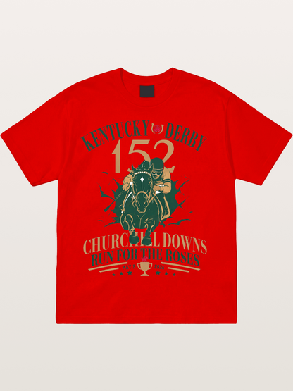 152nd Kentucky Derby Vintage Print Cotton T-shirt