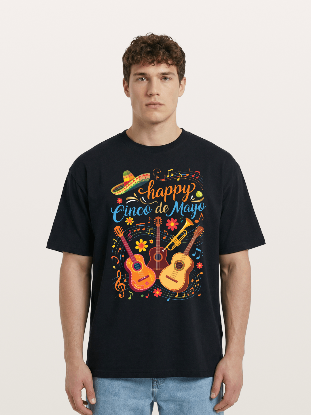 Mexican Guitar Trumpet Notes Cotton T-shirt