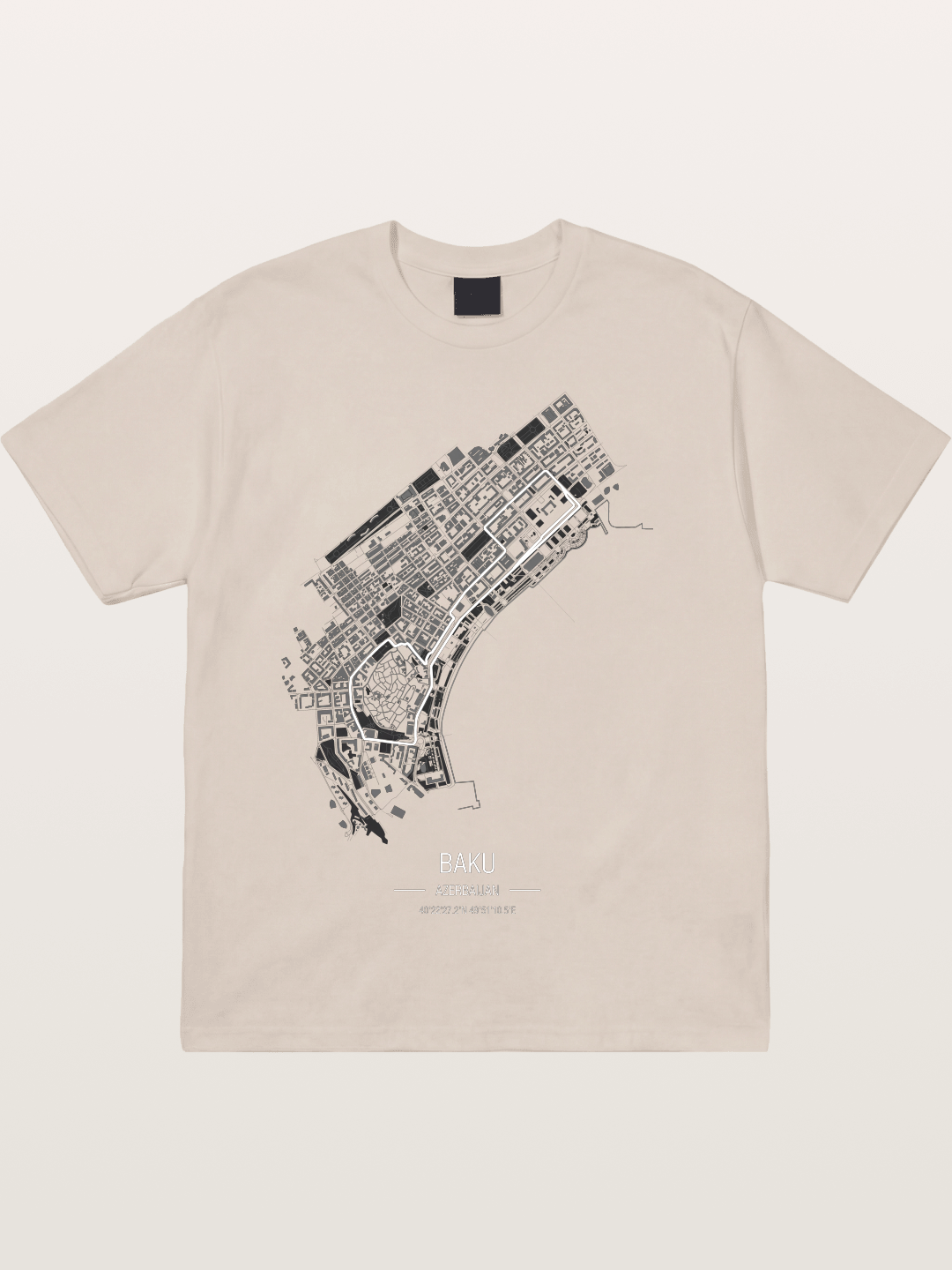 Baku City Circuit F1 Map Cotton T-shirt