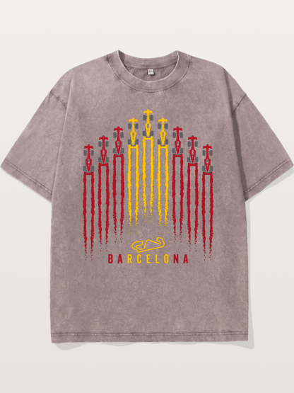 Barcelona GP Racing Column Streaks Washed T-shirt