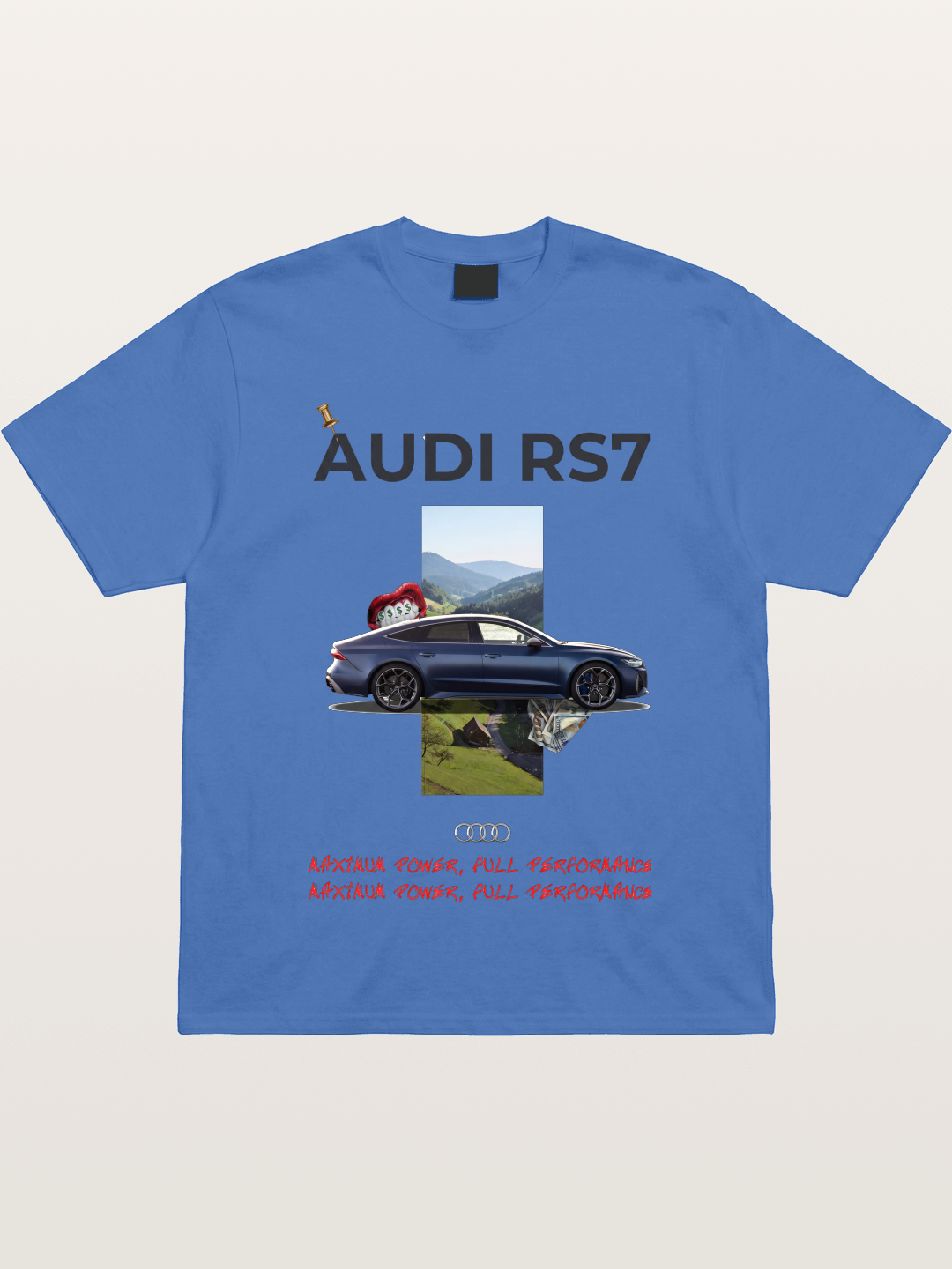 Audi RS7 Surreal Collage Art Gildan T-shirt