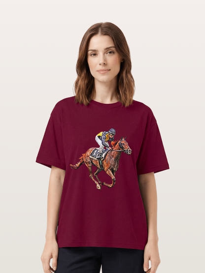 Jockey on Brown Horse Preakness 2026 Gildan T-shirt