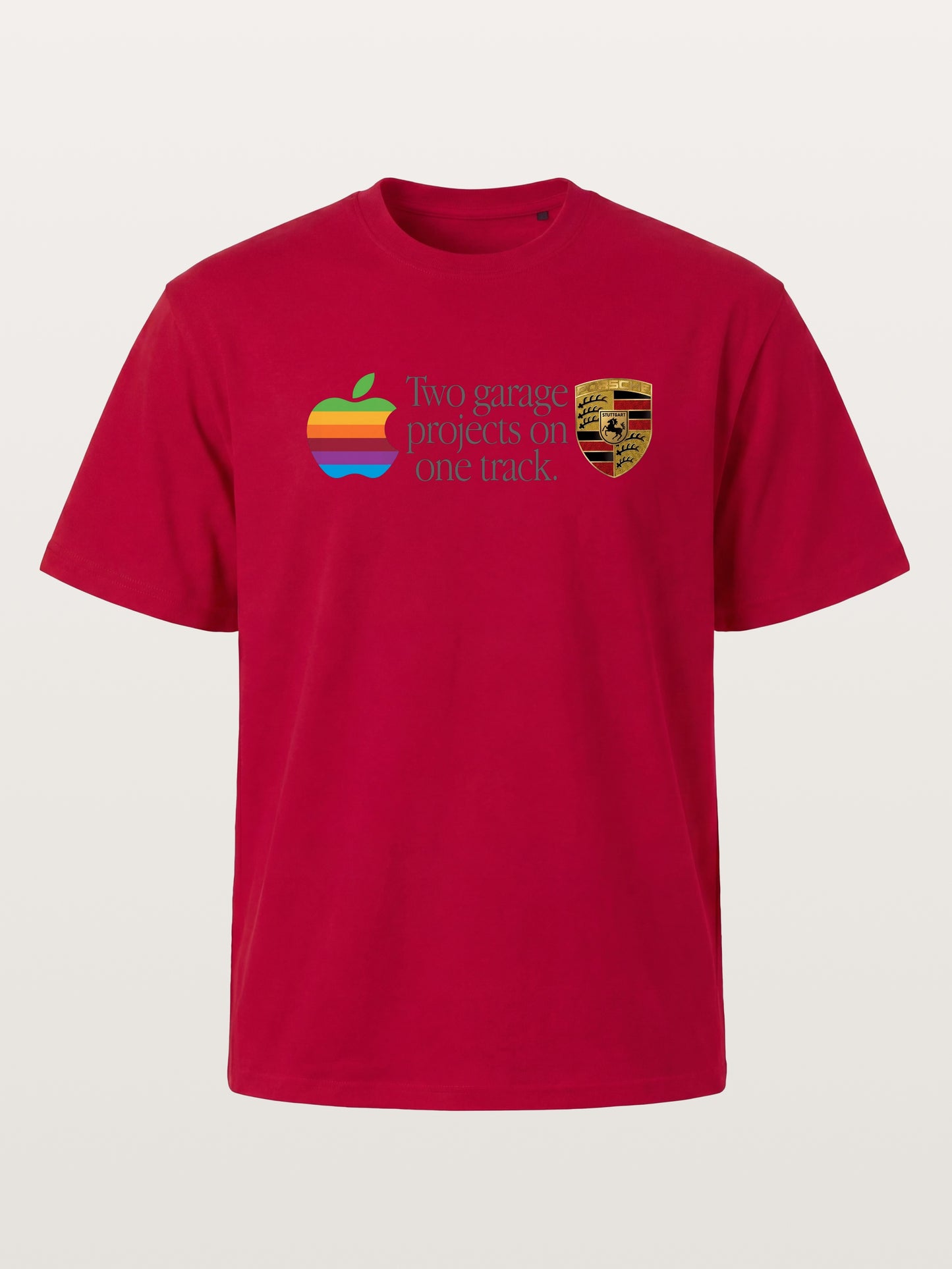 Rainbow Apple Porsche Garage Phrase Gildan T-shirt
