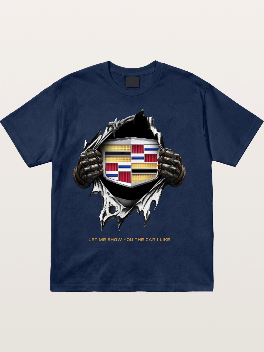 Cadillac Crest Tear Through Effect Cotton T-shirt