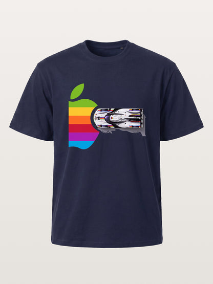 Rainbow Apple Shape Le Mans Race Car Gildan T-shirt