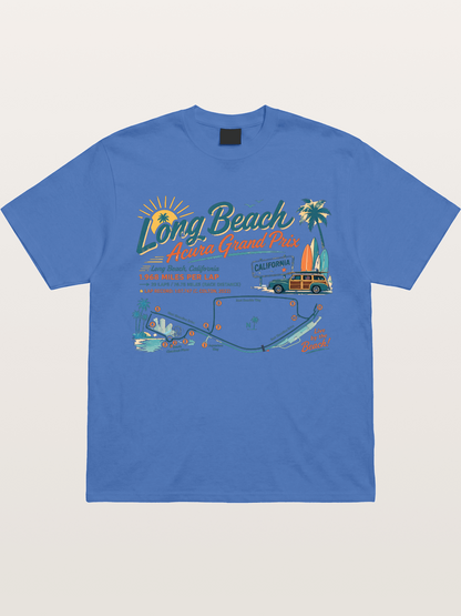 California Long Beach Race Poster Gildan T-shirt