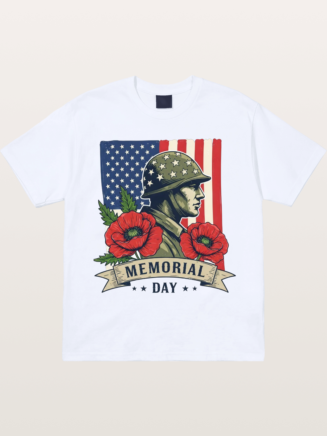 Memorial Day Poppy Soldier Art Gildan T-shirt