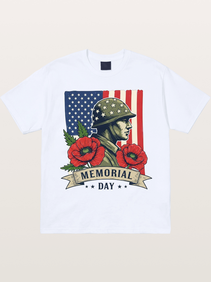 Memorial Day Poppy Soldier Art Gildan T-shirt